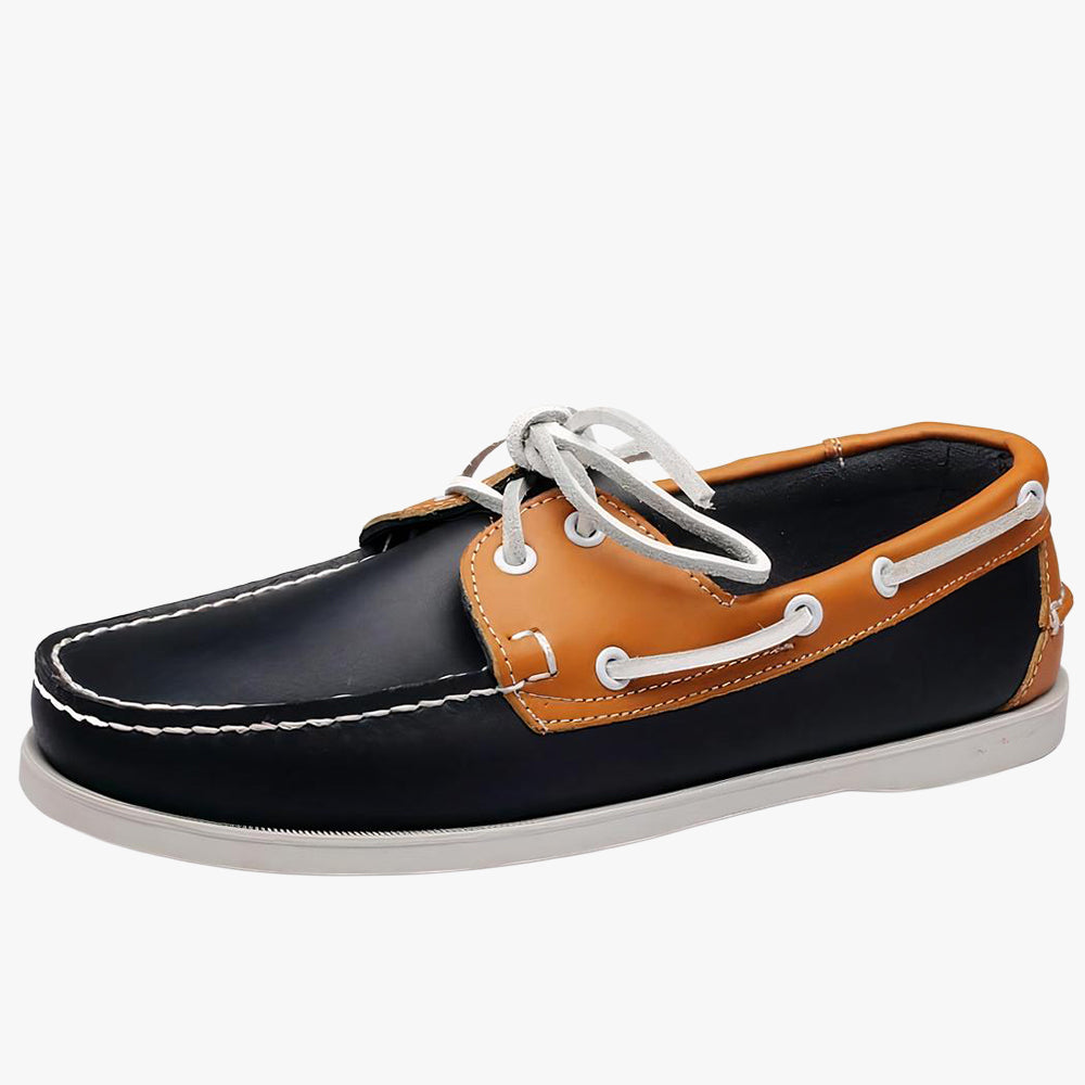 Mocassins bateau à lacets en simili cuir pour homme