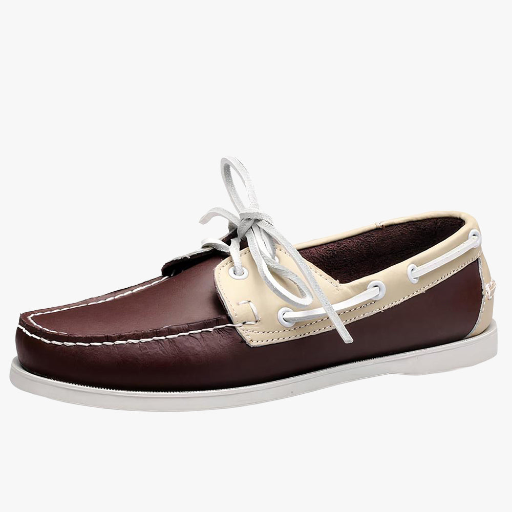 Mocassins bateau à lacets en simili cuir pour homme