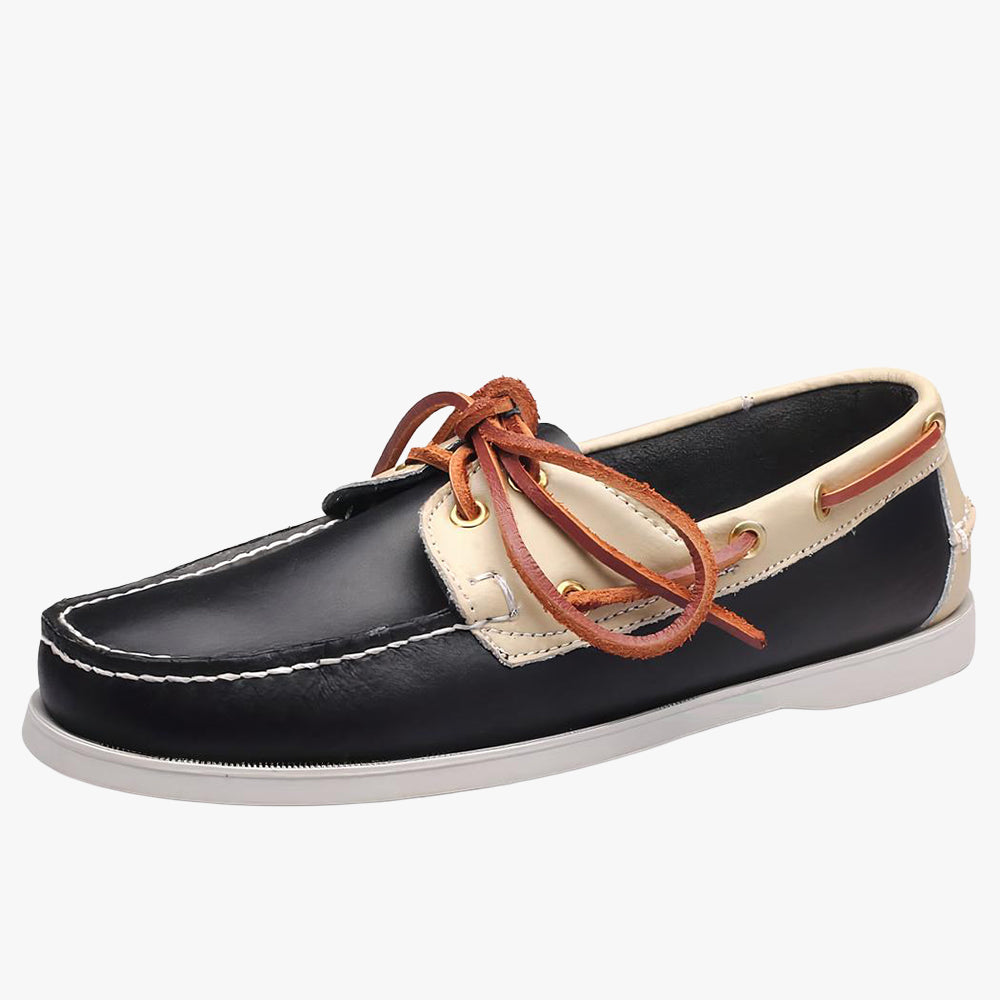 Mocassins bateau à lacets en simili cuir pour homme