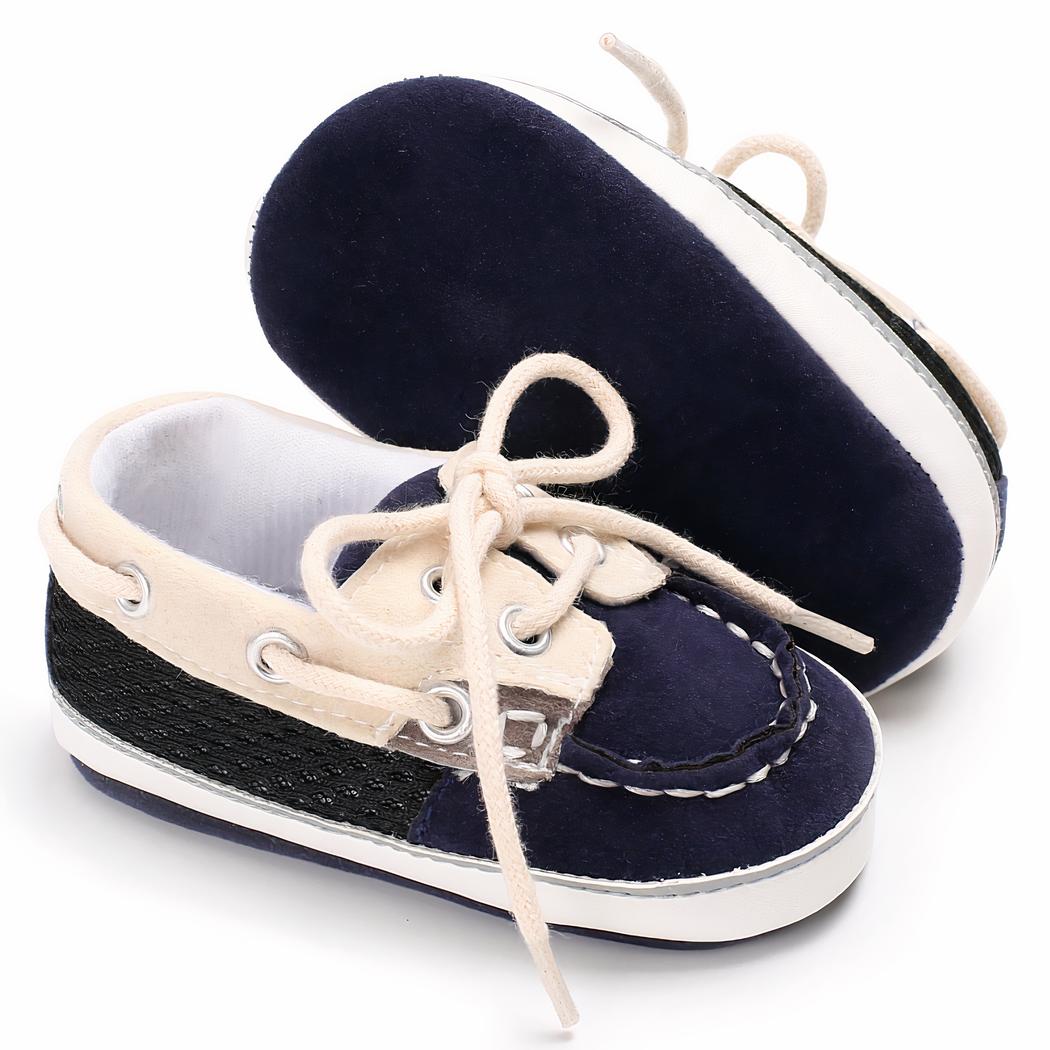 Mocassins bateau bicolores à lacets pour bébé garçon