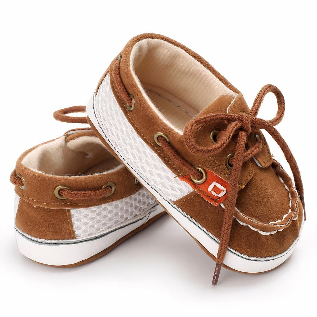 Mocassins bateau bicolores à lacets pour bébé garçon