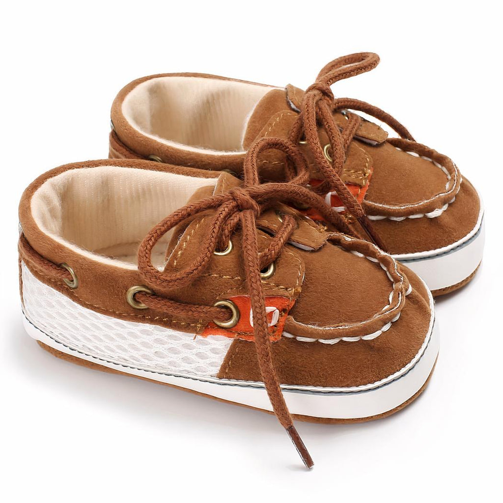 Mocassins bateau bicolores à lacets pour bébé garçon