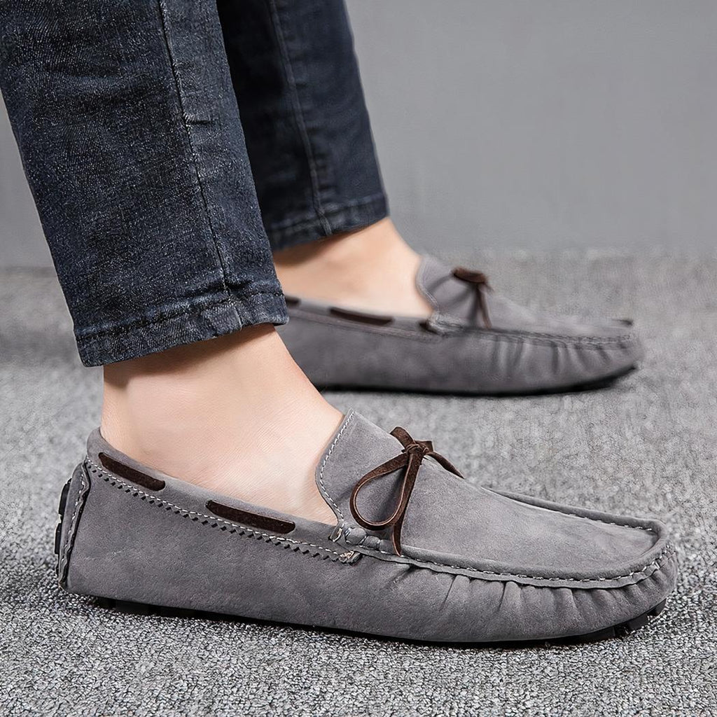 Mocassins bateau classiques effet daim à enfiler pour homme