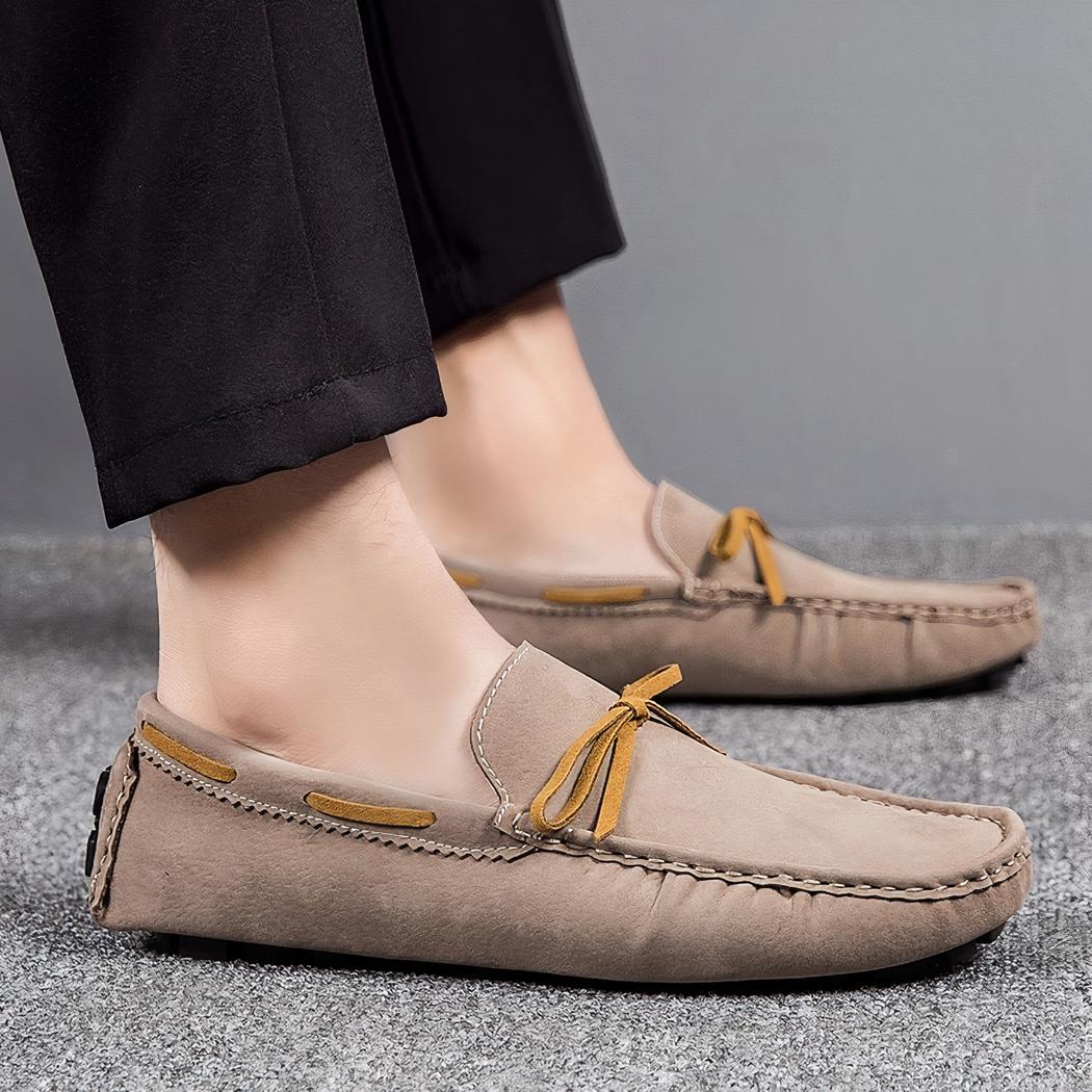 Mocassins bateau classiques effet daim à enfiler pour homme