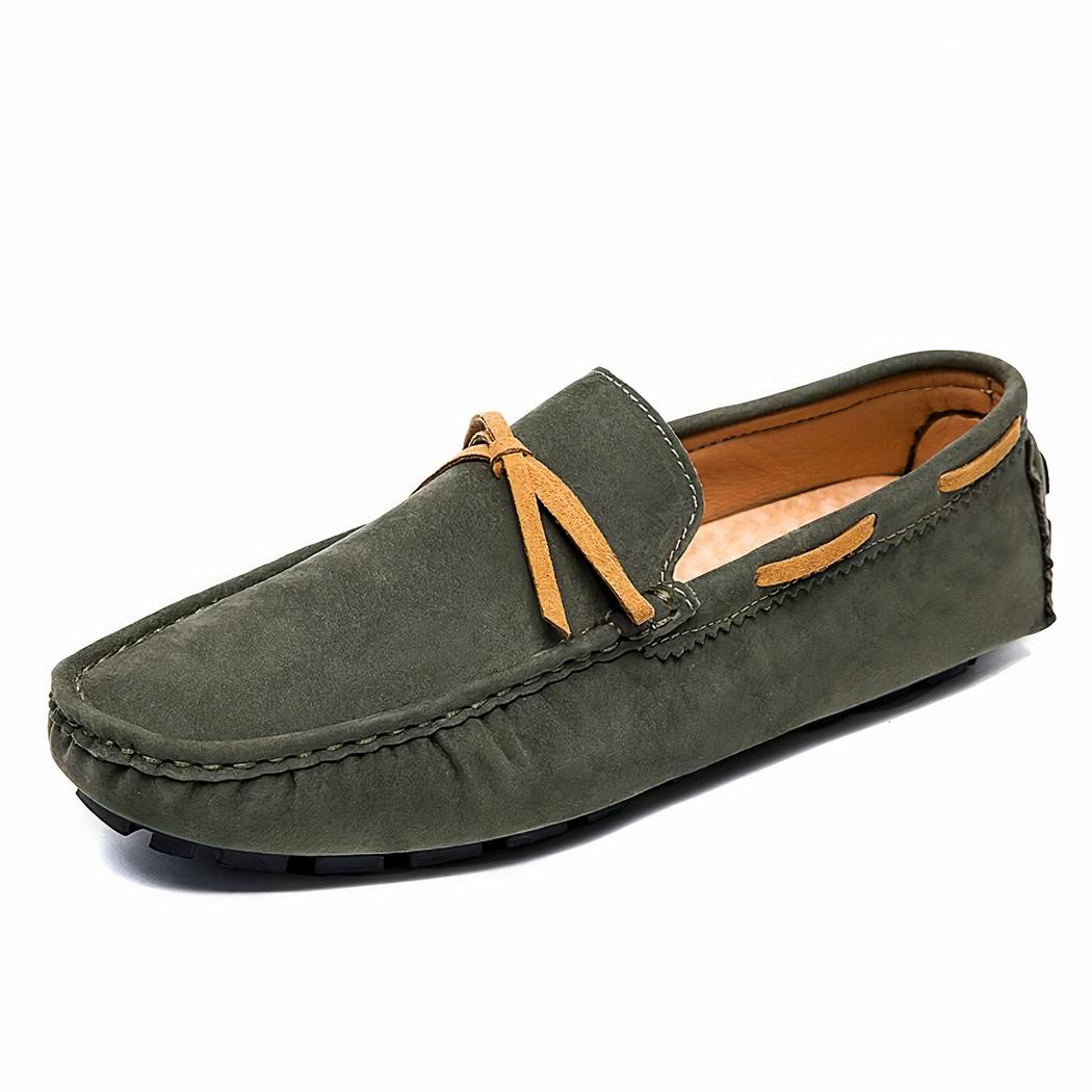 Mocassins bateau classiques effet daim à enfiler pour homme