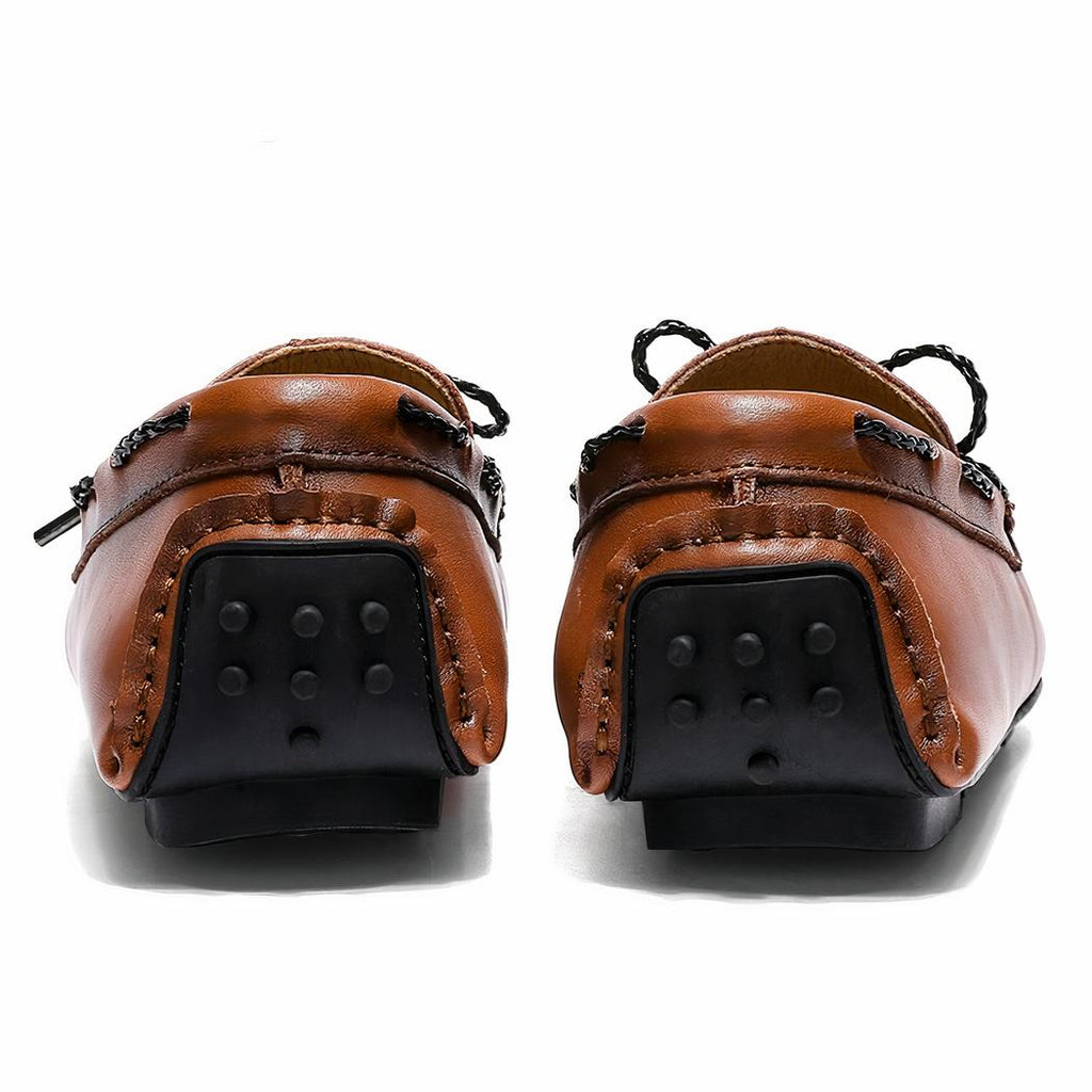 Mocassins bateau style vintage effet cuir pour homme
