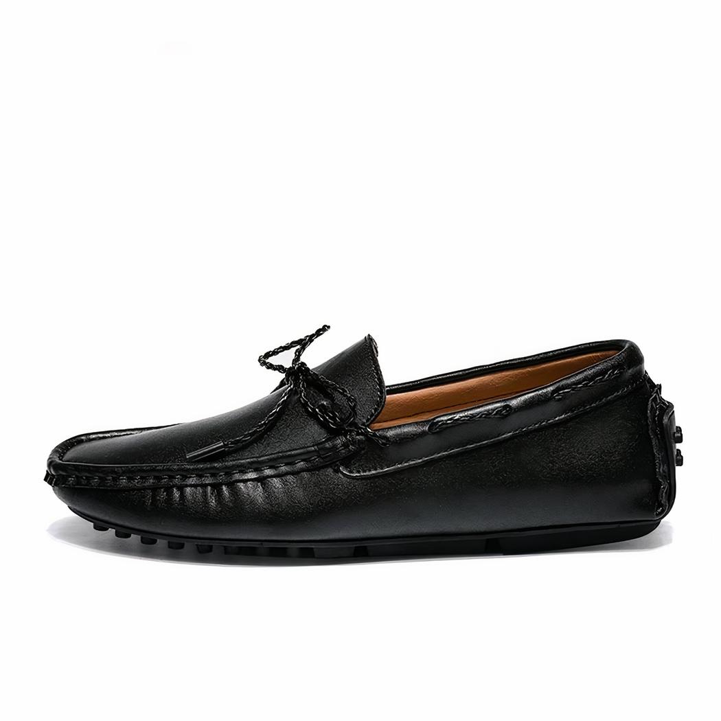 Mocassins bateau style vintage effet cuir pour homme