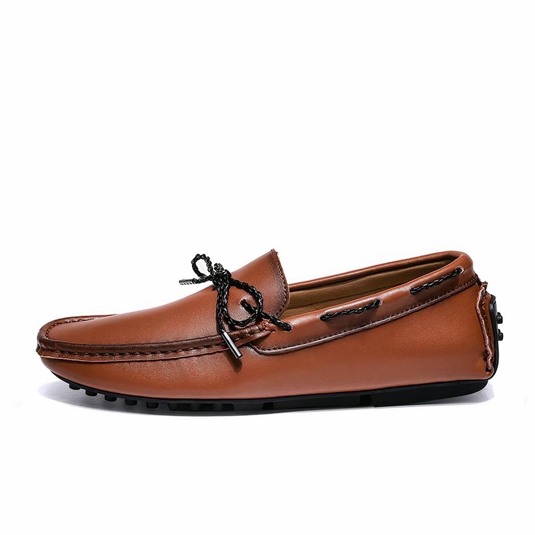 Mocassins bateau style vintage effet cuir pour homme