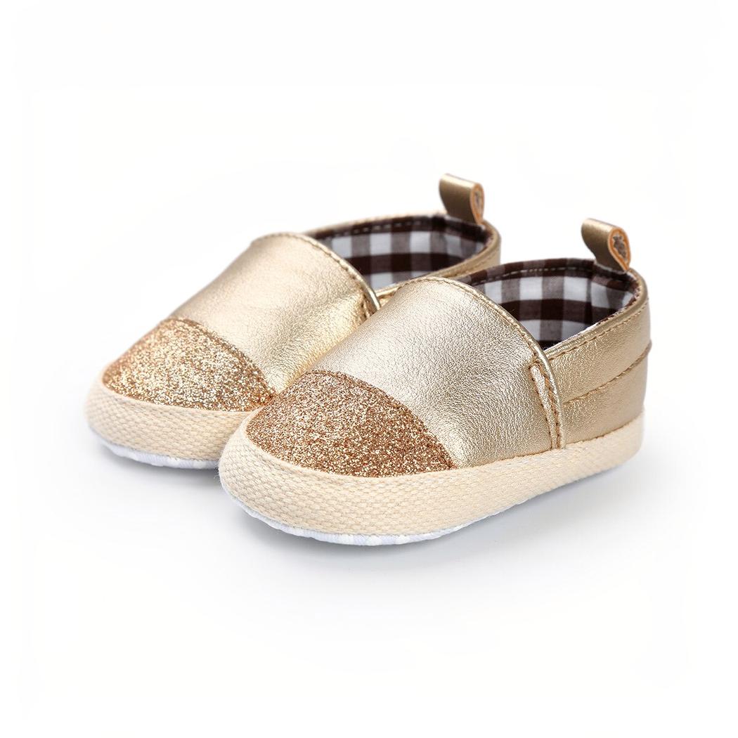 Mocassins bicolores brillants à enfiler pour bébé fille