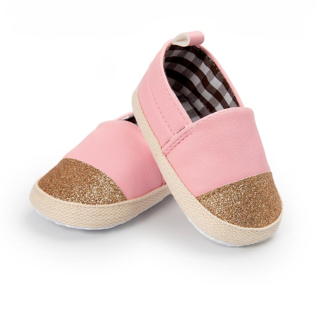 Mocassins bicolores brillants à enfiler pour bébé fille