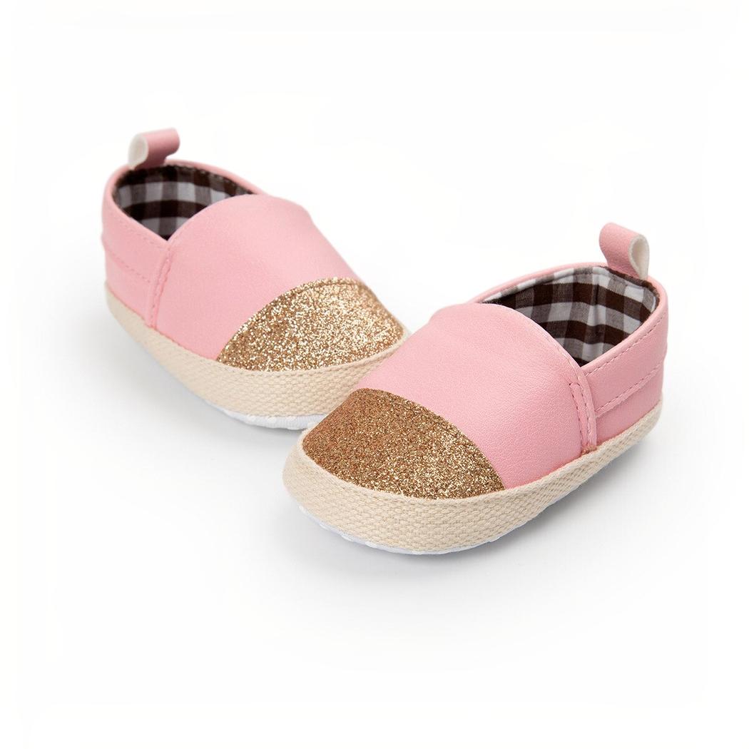 Mocassins bicolores brillants à enfiler pour bébé fille