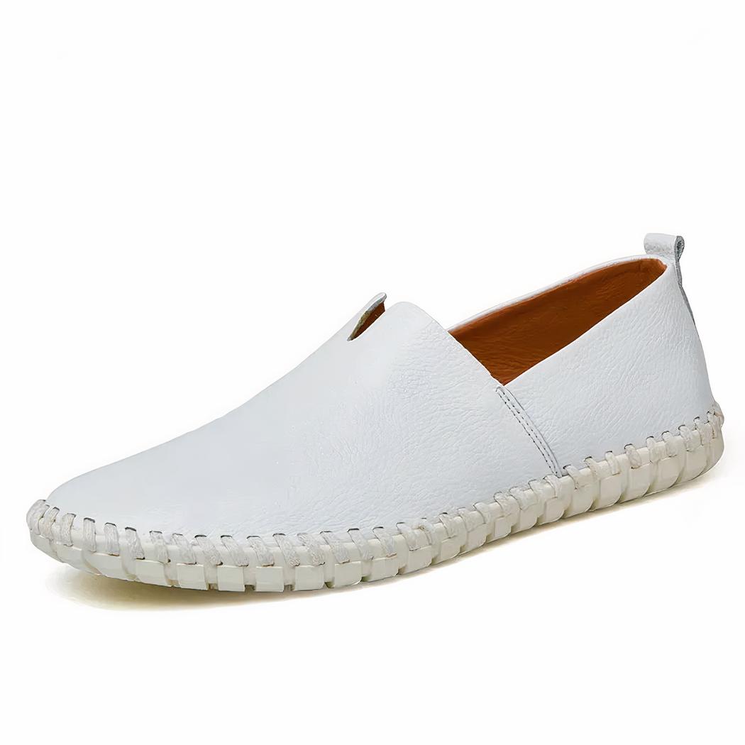 Mocassins blancs décontractés effet cuir pour hommes