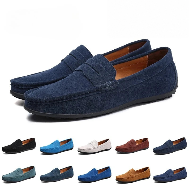 Mocassins penny en daim pour homme