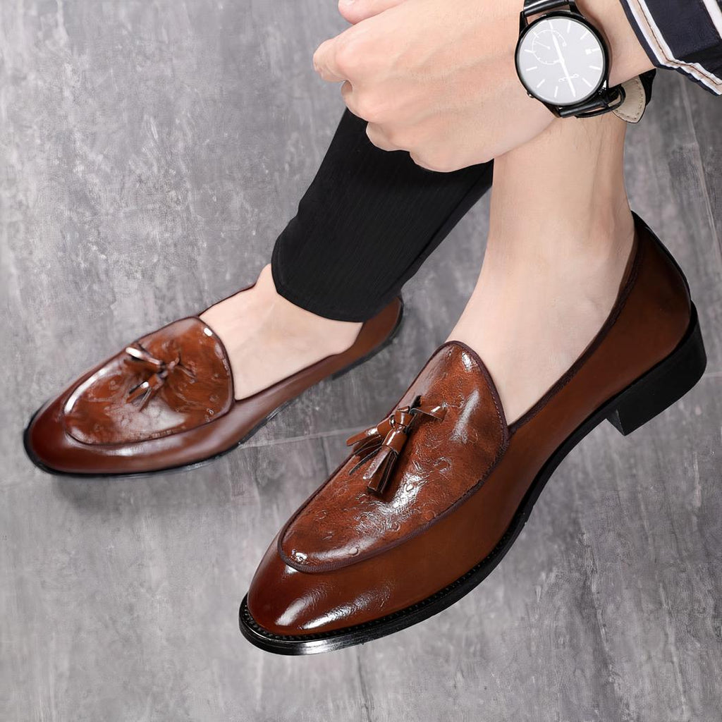 Mocassins chics en cuir à gland pour hommes