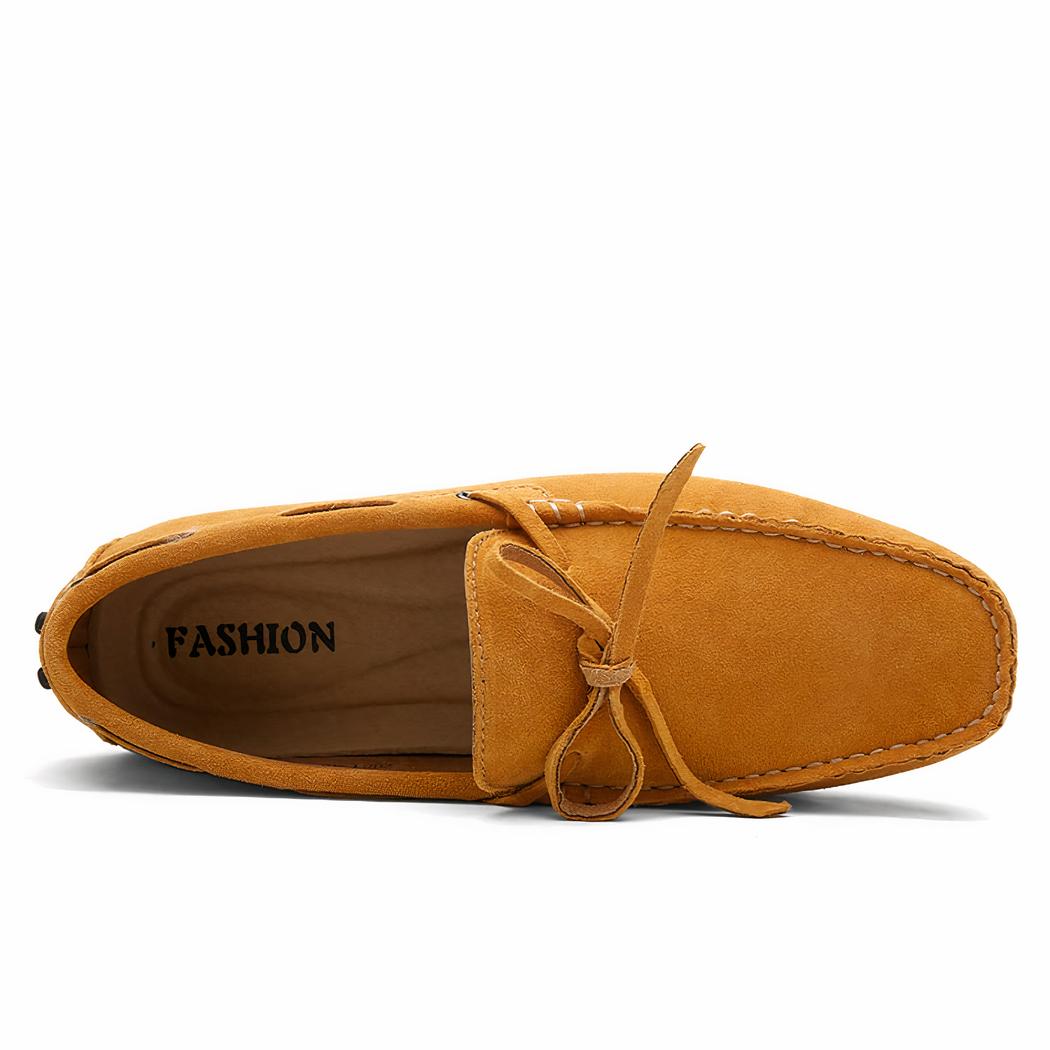 Mocassins colorés unis en daim pour hommes
