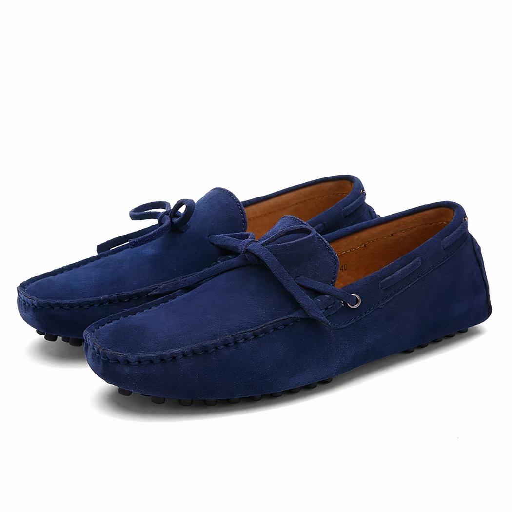 Mocassins colorés unis en daim pour hommes