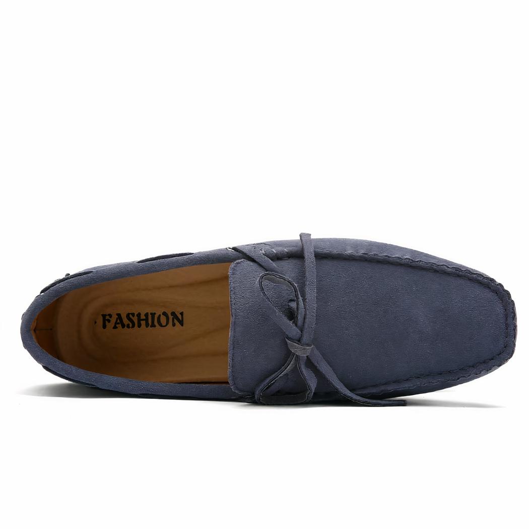 Mocassins colorés unis en daim pour hommes