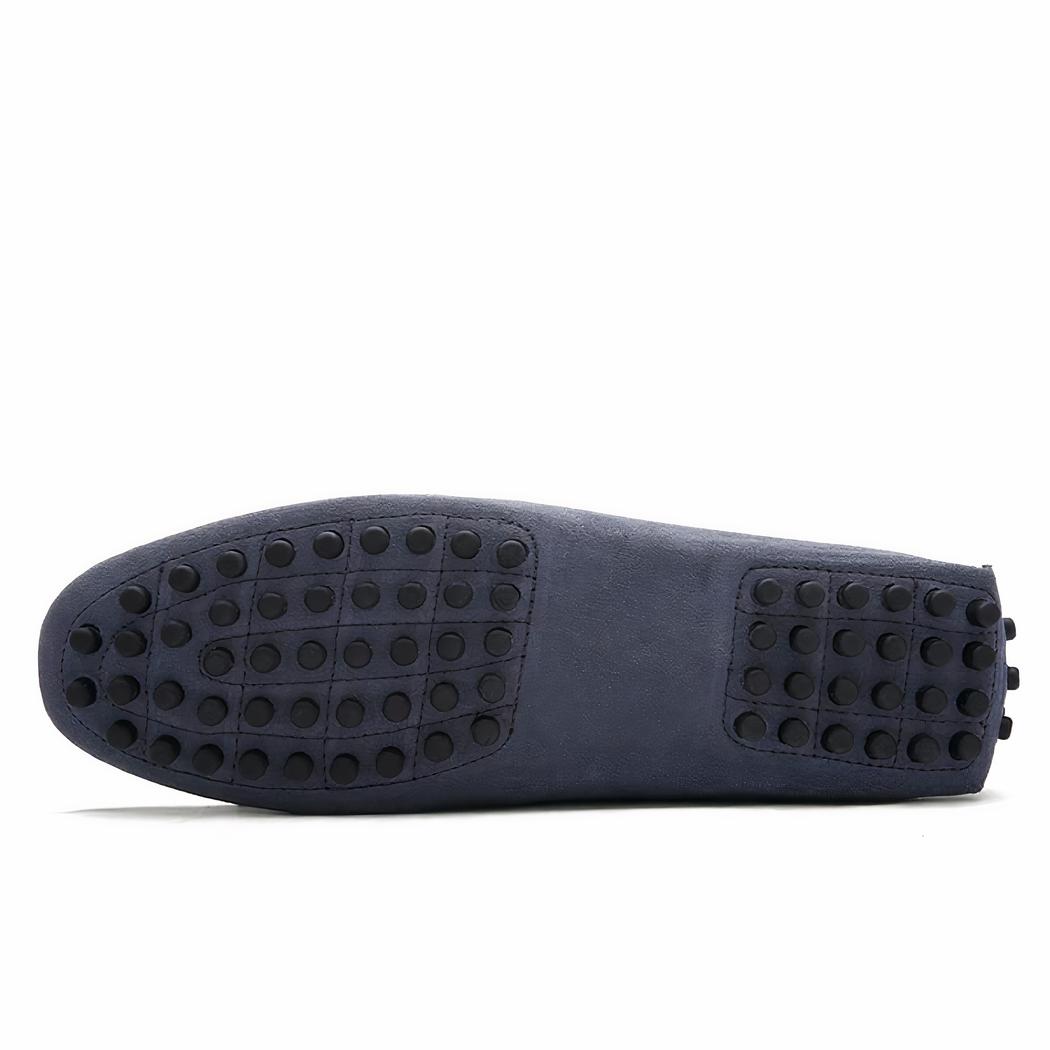 Mocassins colorés unis en daim pour hommes