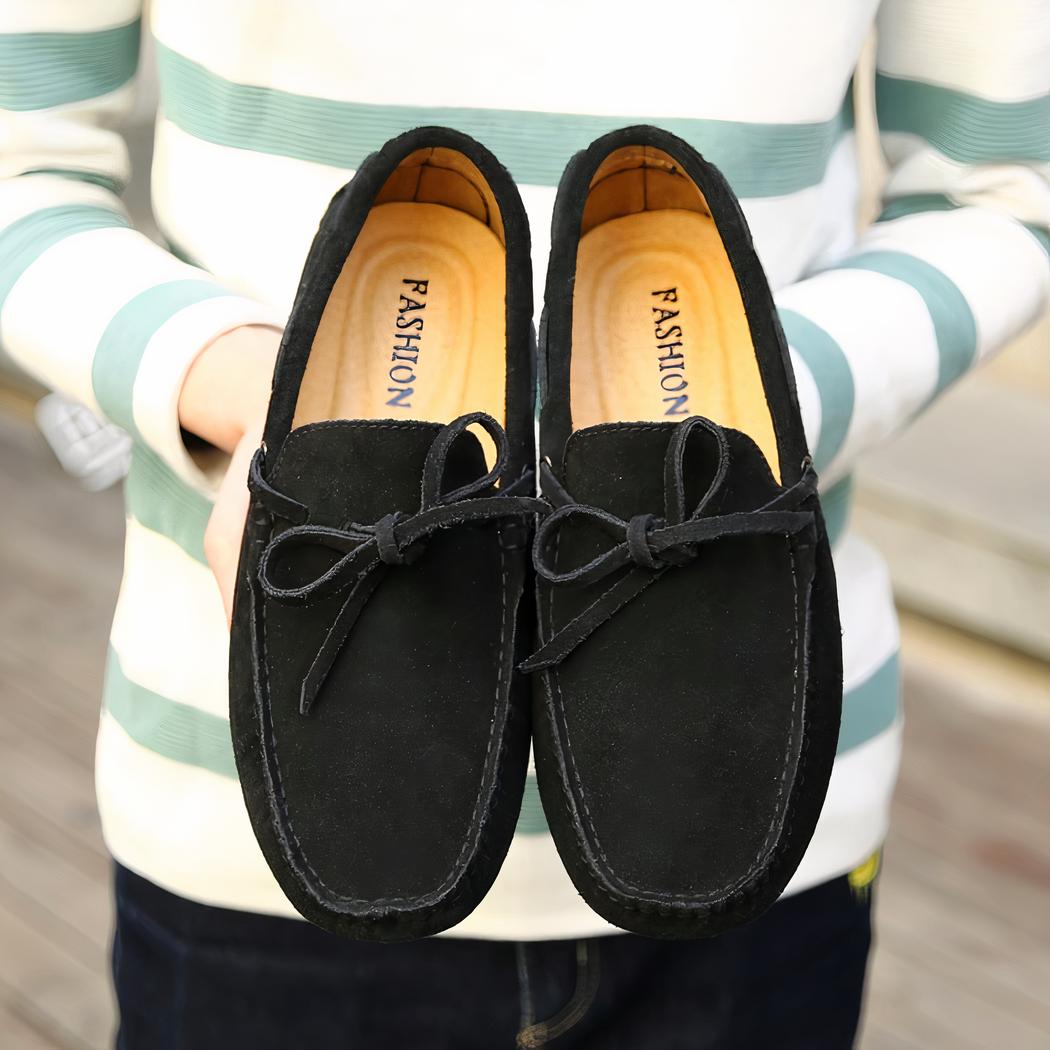 Mocassins colorés unis en daim pour hommes