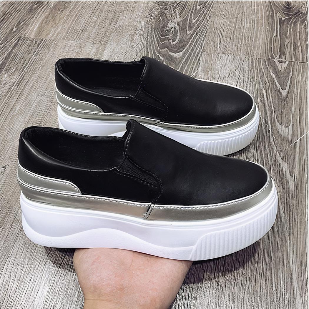 Mocassins bicolores à plateforme pour femmes
