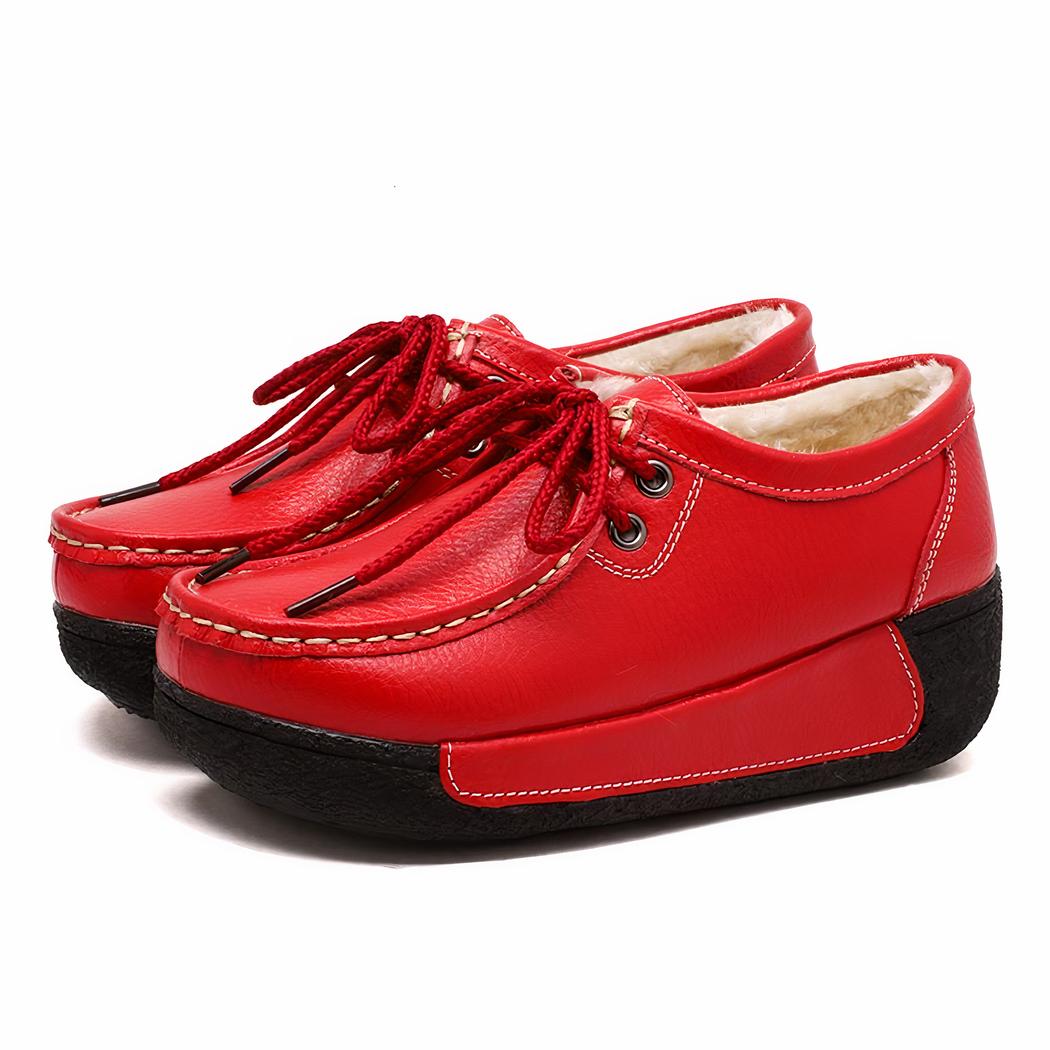 Mocassins compensés à lacets style bateau pour femme