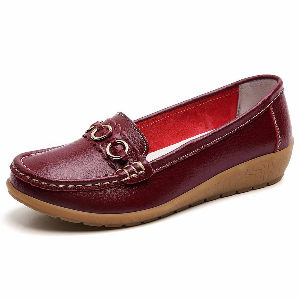 Mocassins compensés avec détails boucles dorées pour femme