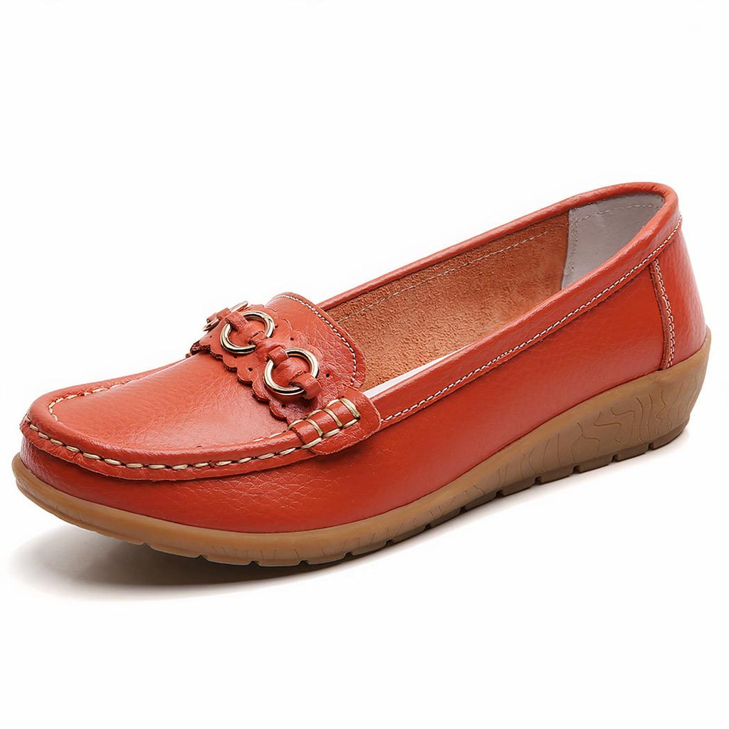 Mocassins compensés avec détails boucles dorées pour femme
