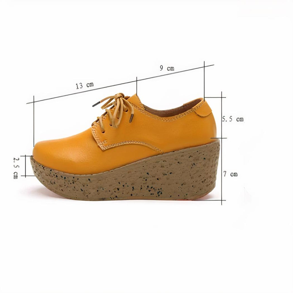 Mocassins compensés en cuir synthétique pour femmes