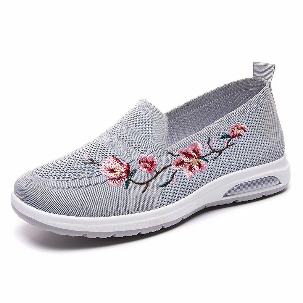 Mocassins d'été avec fleurs brodées pour femme