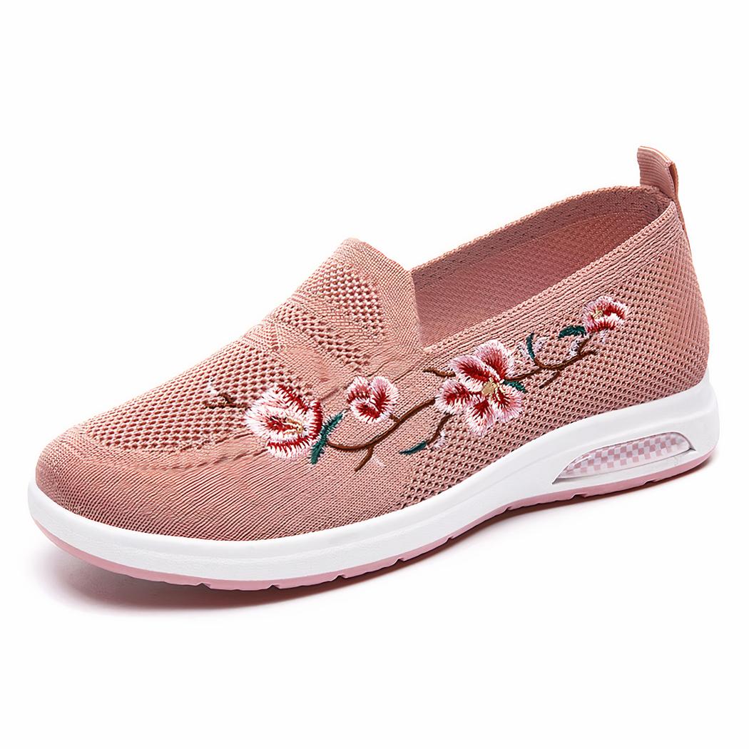 Mocassins d'été avec fleurs brodées pour femme