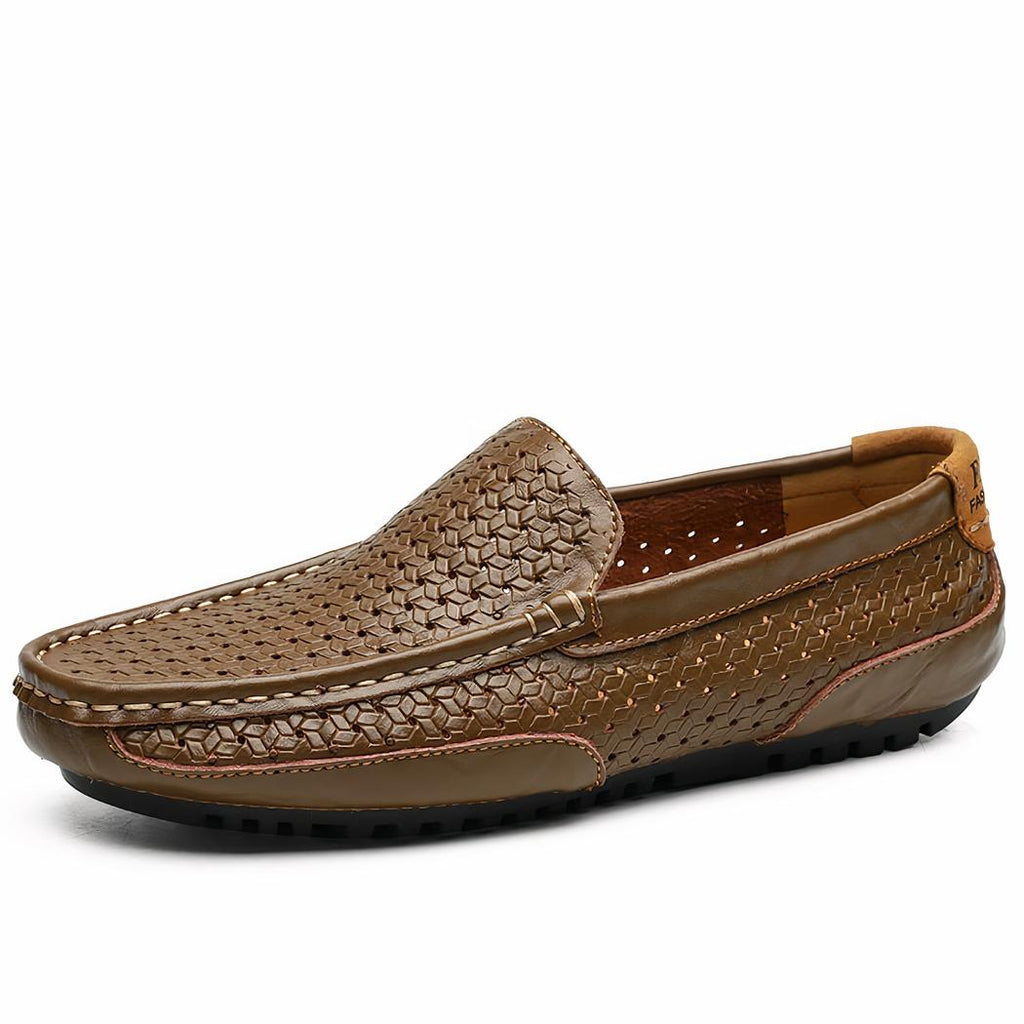 Mocassins d'été en cuir synthétique pour hommes