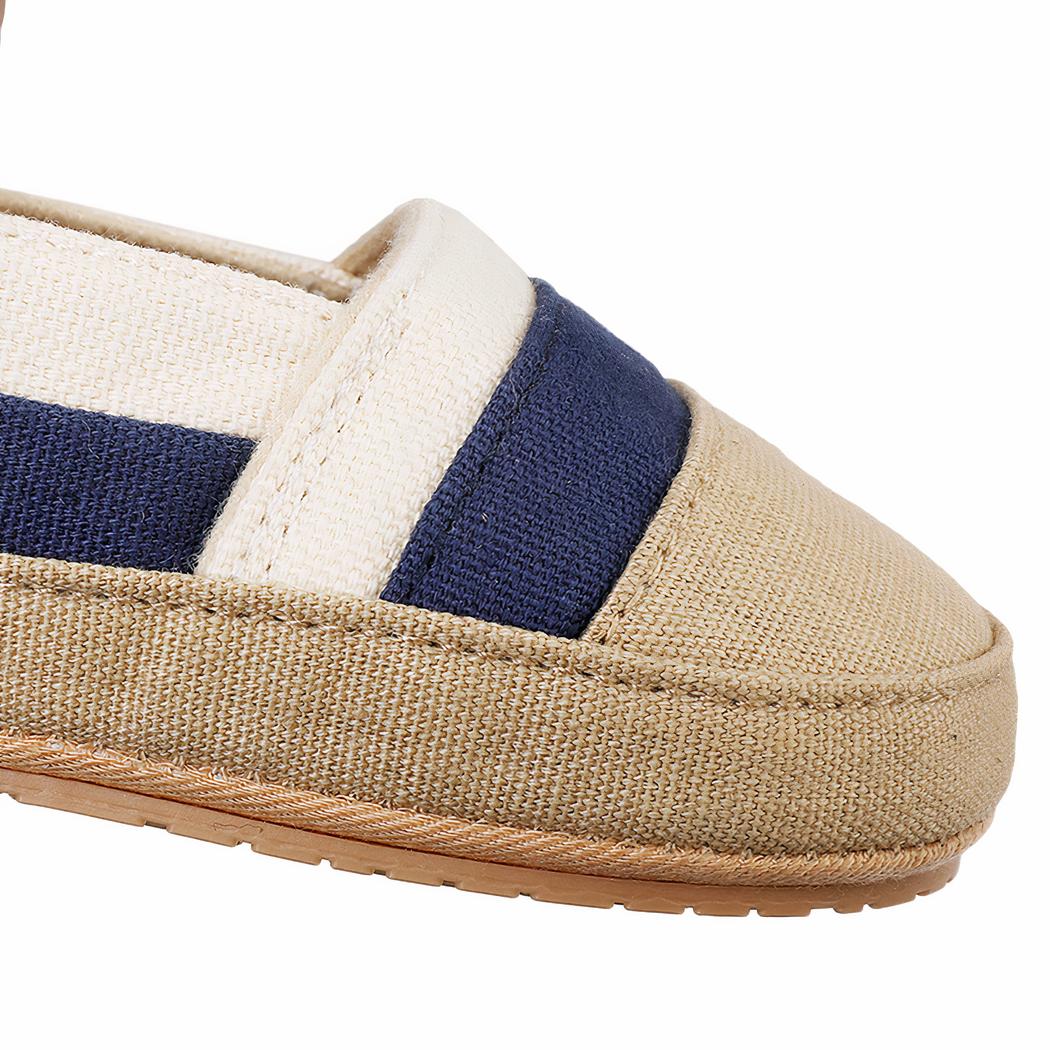 Mocassins d'été en toile avec bandes de couleur pour bébé garçon