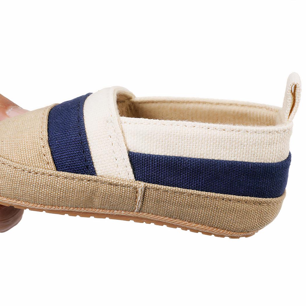 Mocassins d'été en toile avec bandes de couleur pour bébé garçon