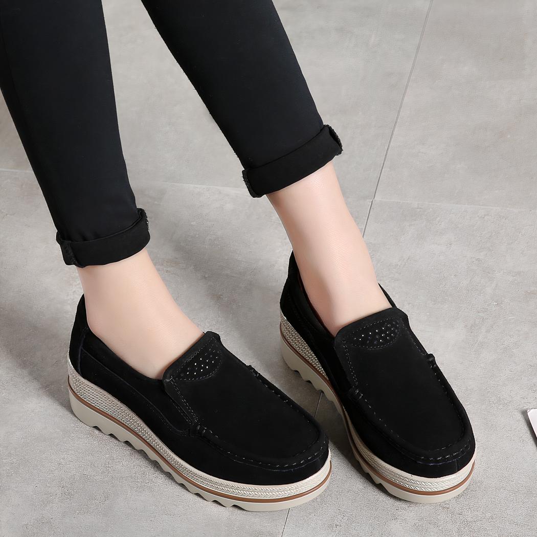 Mocassins de printemps compensés pour femme