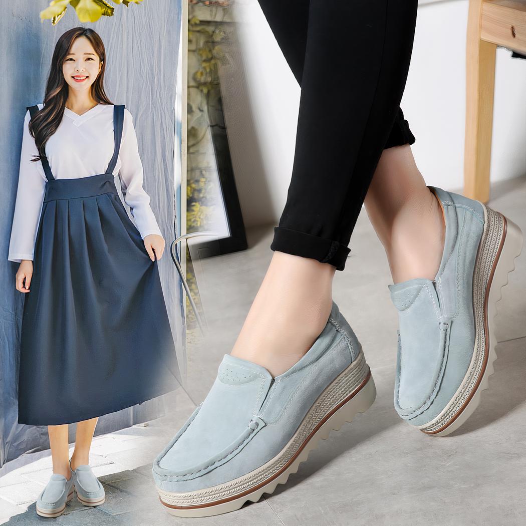 Mocassins de printemps compensés pour femme