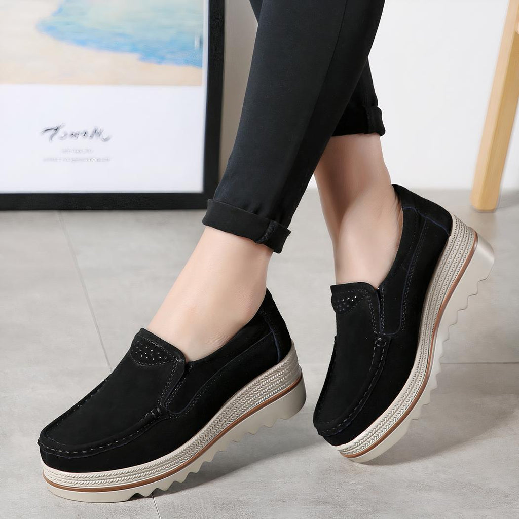 Mocassins de printemps compensés pour femme