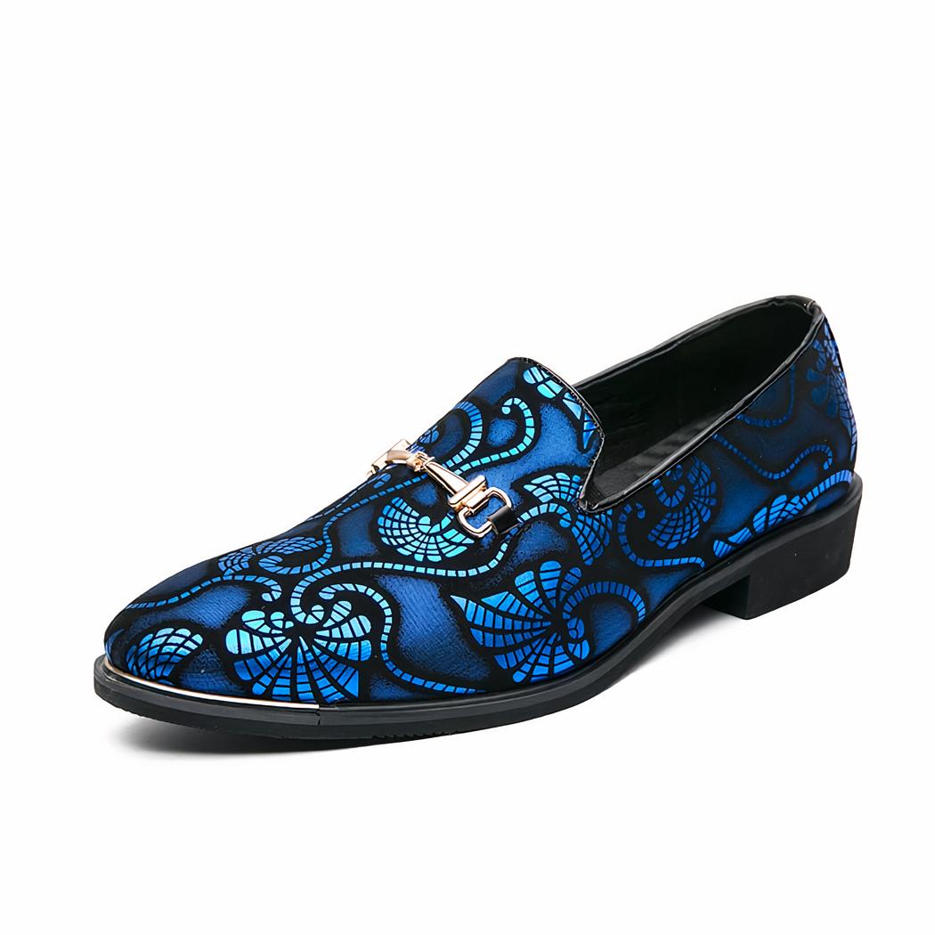Mocassins de soirée avec motif arabesques colorées