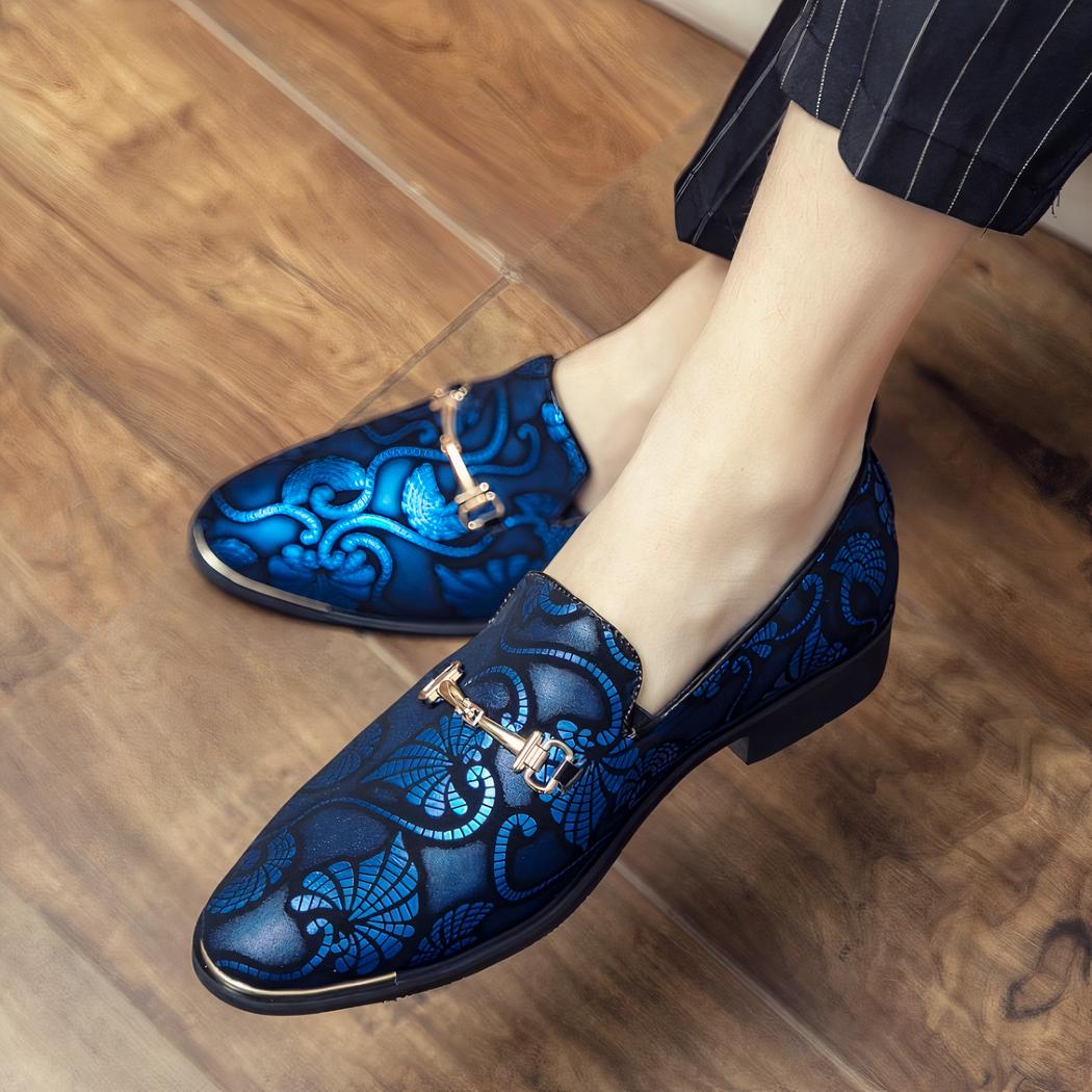 Mocassins de soirée avec motif arabesques colorées