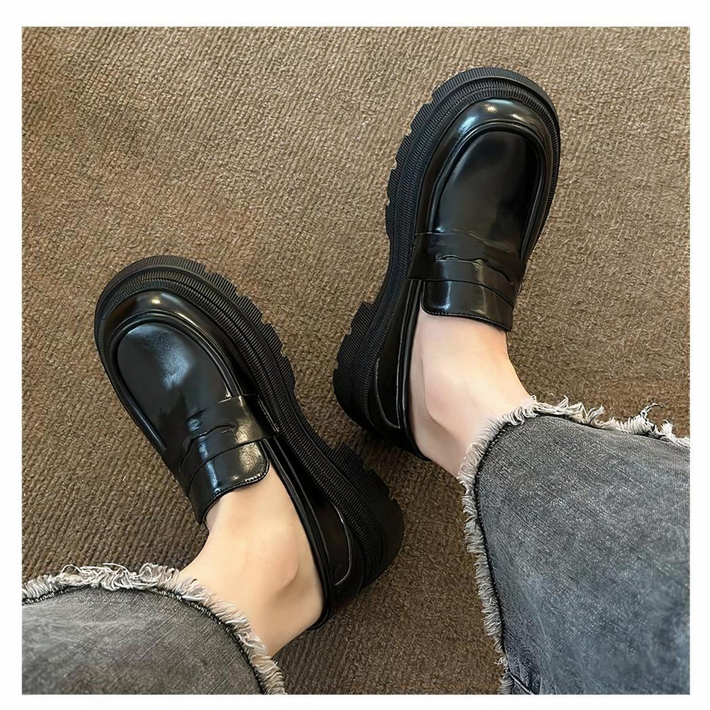 Mocassins de style britannique à plateforme pour femme
