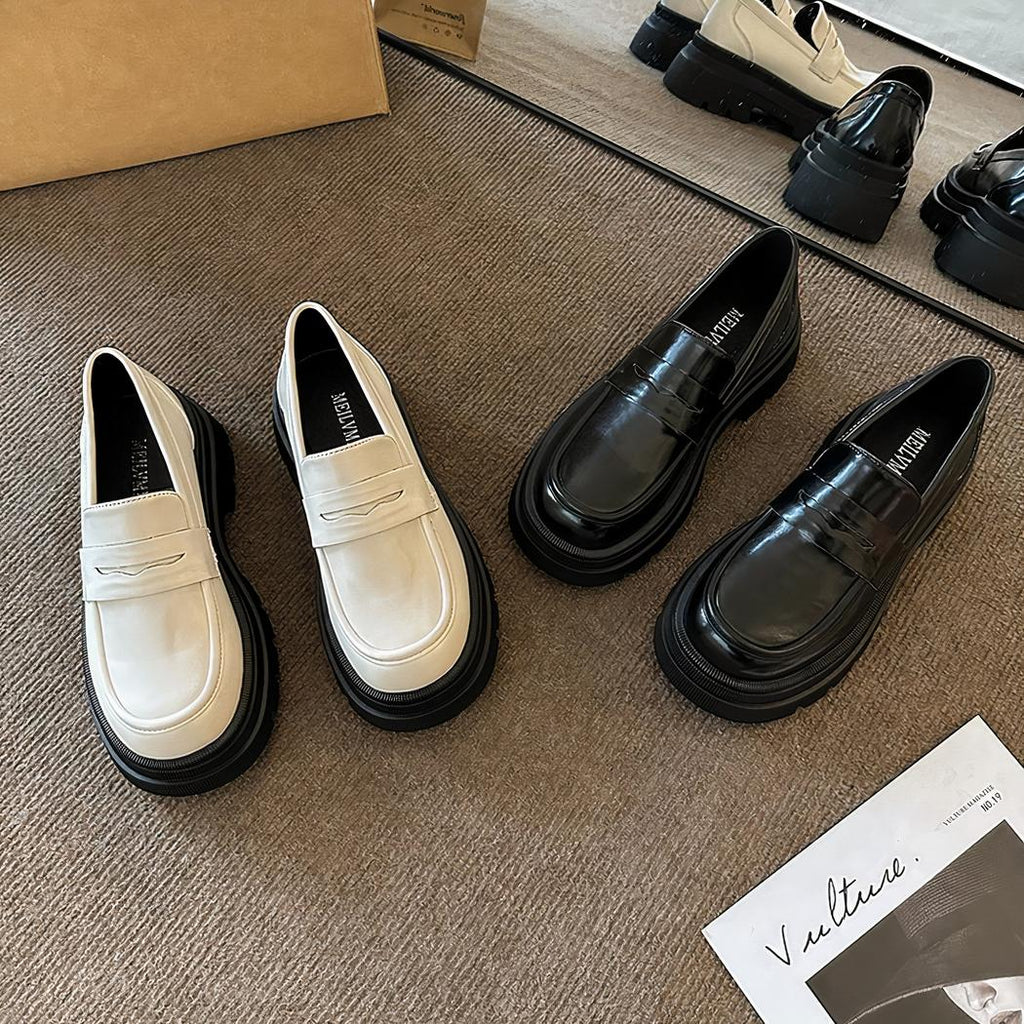Mocassins de style britannique à plateforme pour femme