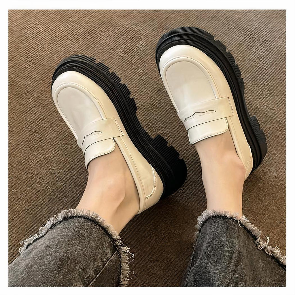 Mocassins de style britannique à plateforme pour femme