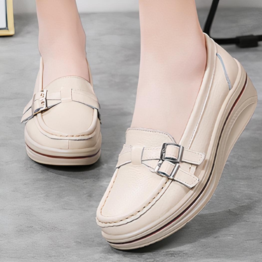 Mocassins décontractés à semelle épaisse pour femme