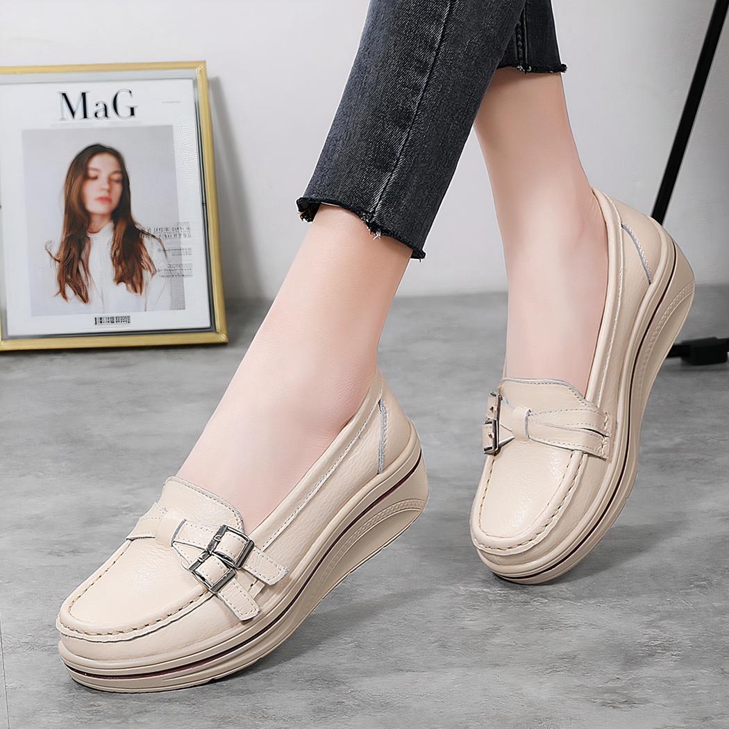 Mocassins décontractés à semelle épaisse pour femme