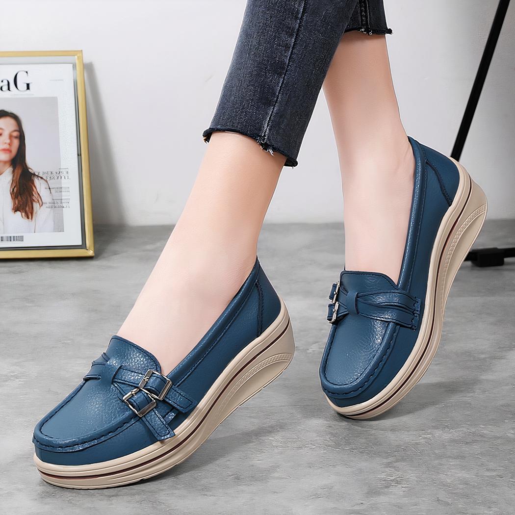 Mocassins décontractés à semelle épaisse pour femme