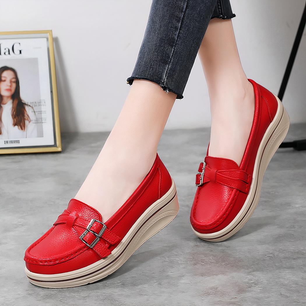 Mocassins décontractés à semelle épaisse pour femme