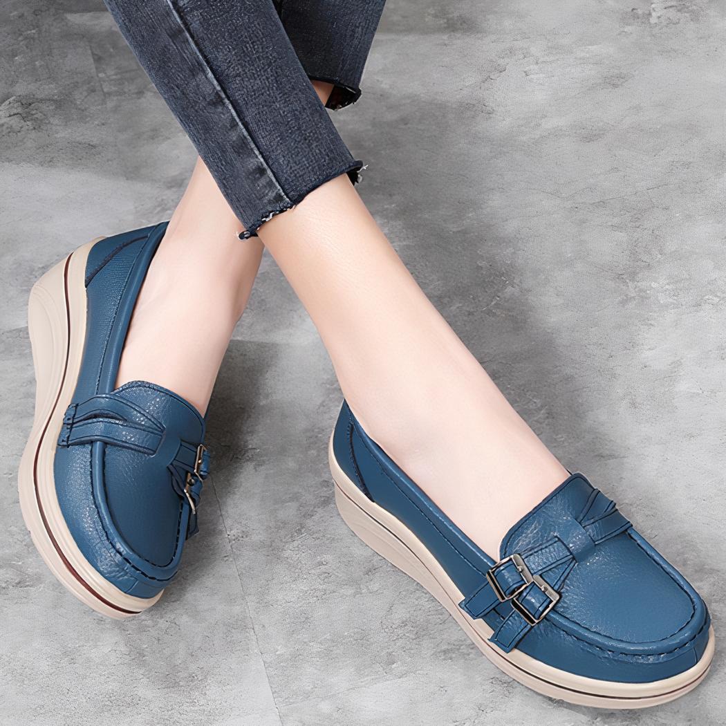 Mocassins décontractés à semelle épaisse pour femme