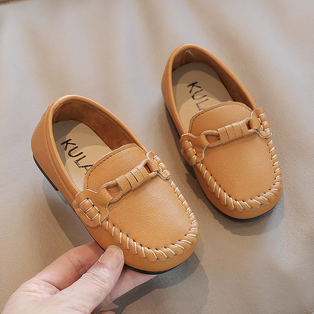 Mocassins décontractés souples en cuir pour garçons