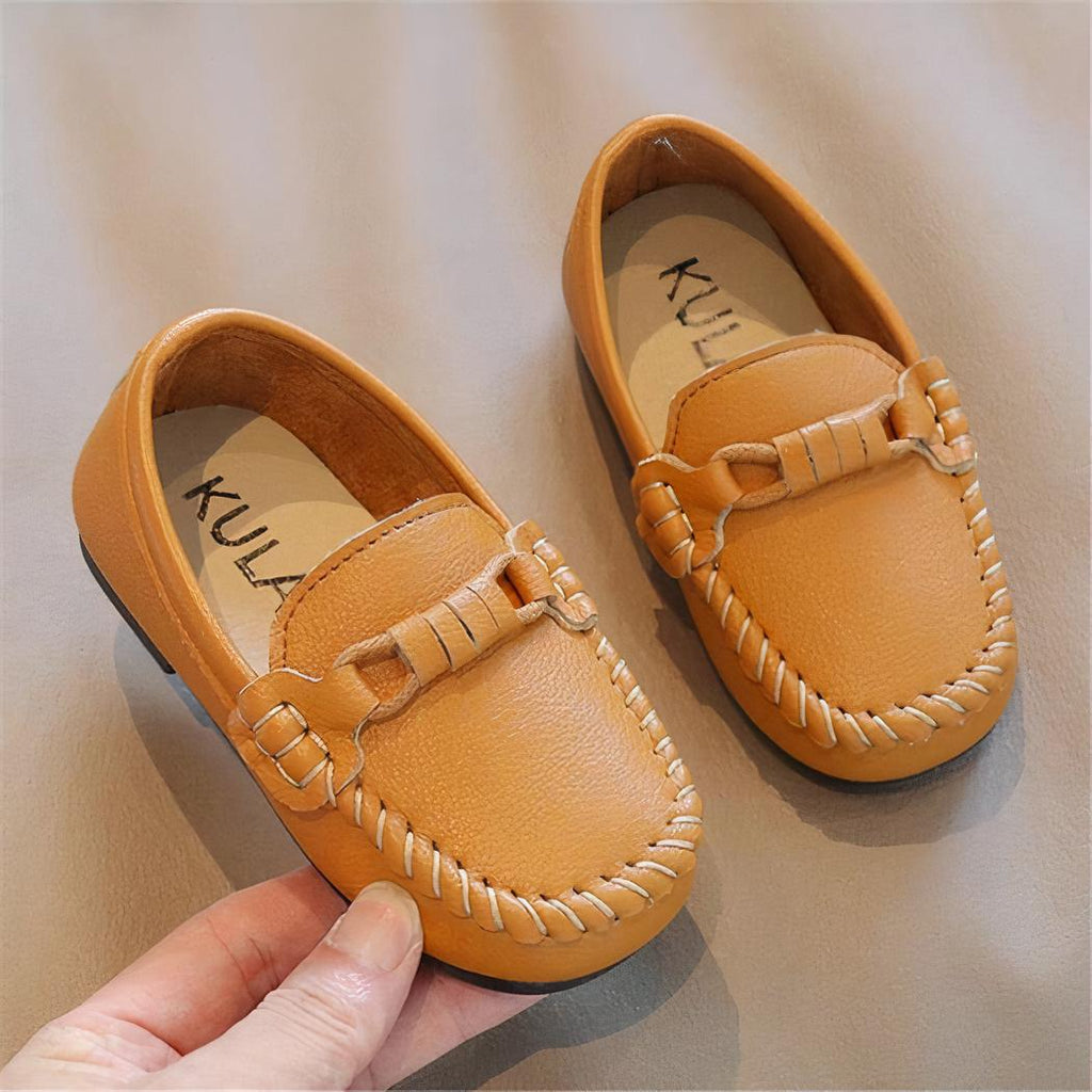 Mocassins décontractés souples en cuir pour garçons