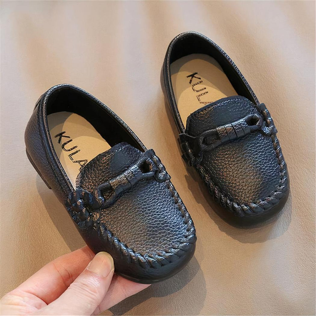 Mocassins décontractés souples en cuir pour garçons