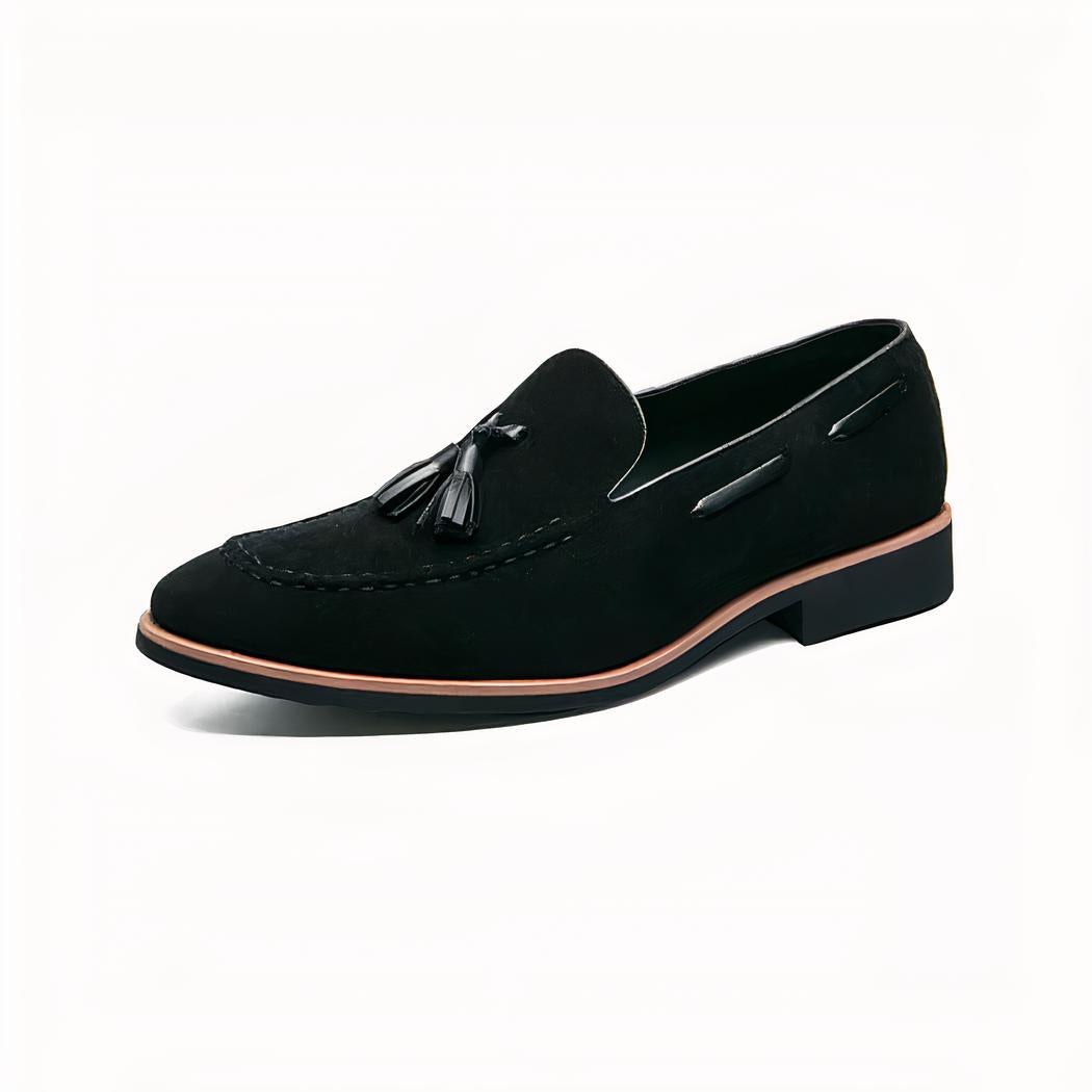 Mocassins décontractés en daim véritable à glands pour homme